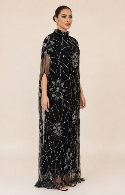 Layali Crystal Cashmere Kaftan