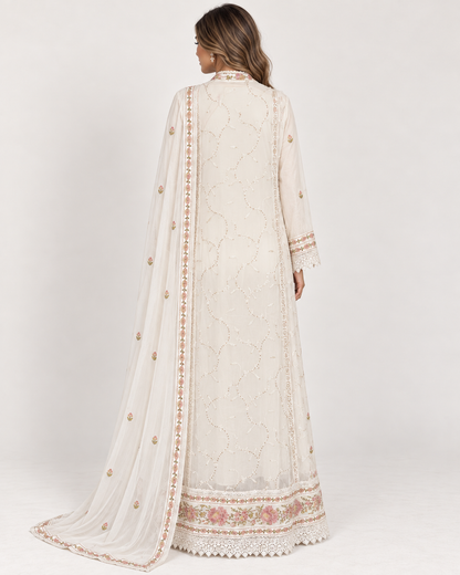 Flora Grace Ivory Floral Fustan