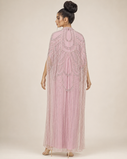 Durrah Blush Pearl Heavy Cashmere Kaftan