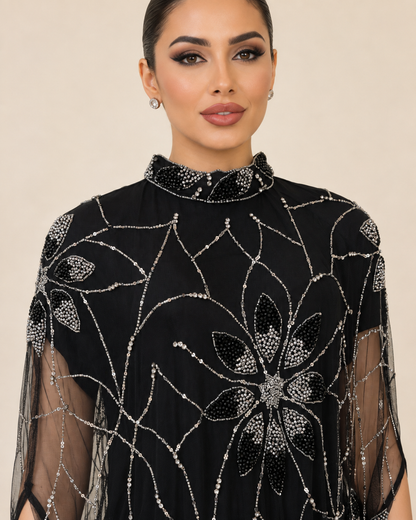 Layali Crystal Cashmere Kaftan