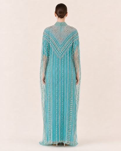 Fayrouz Pearl Crystal Heavy Cashmere Kaftan