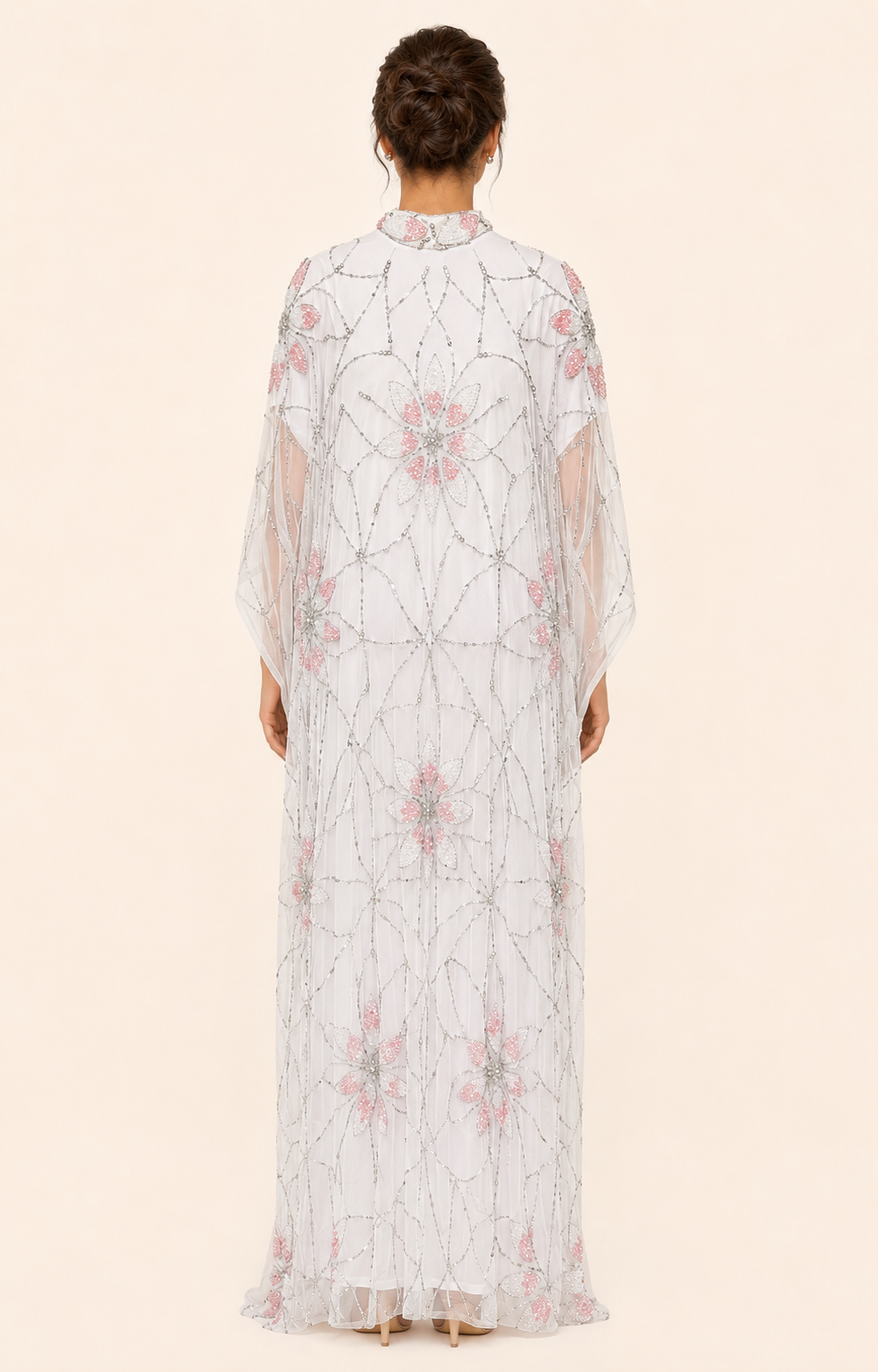 Zahra Al Noor Cashmere Beaded Kaftan