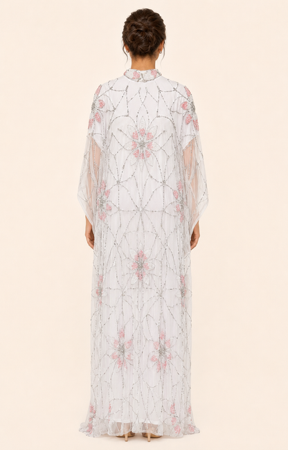 Zahra Al Noor Cashmere Beaded Kaftan