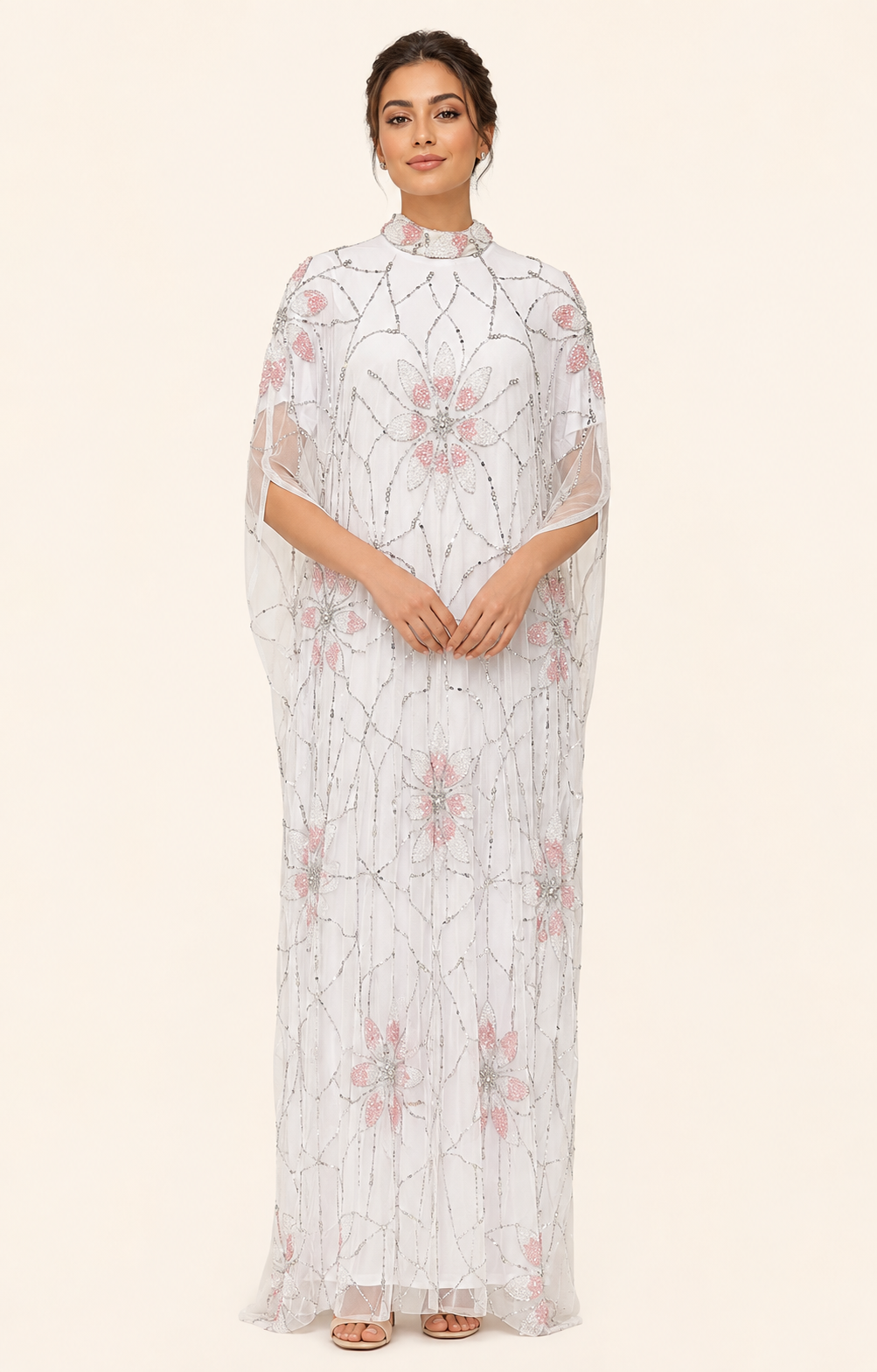 Zahra Al Noor Cashmere Beaded Kaftan