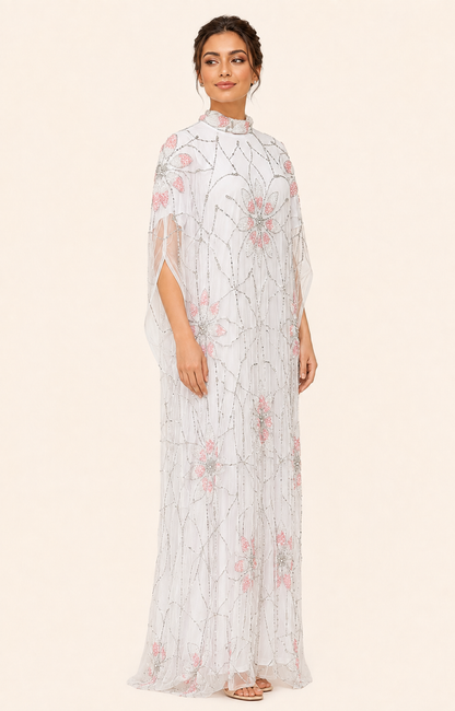 Zahra Al Noor Cashmere Beaded Kaftan